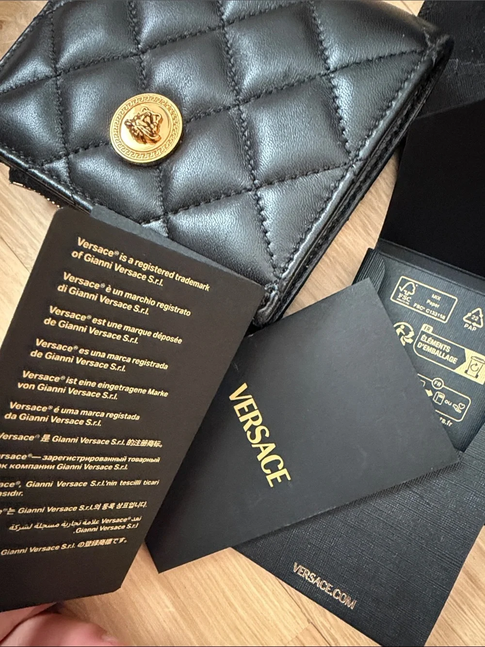 Versace Black Quilted Leather Wallet